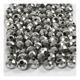 Creativ company facet kralen metallic grijs, 100st.