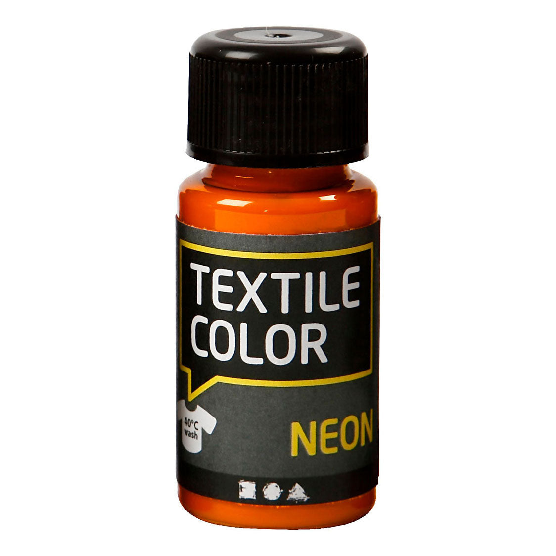 Creativ company textile color dekkende textielverf - neon oranje, 50ml