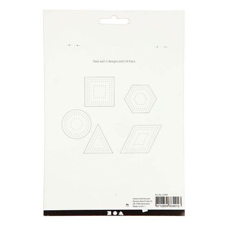 Creativ company kruissteken karton wit geometrisch, 20st.
