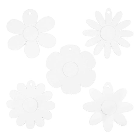 Creotime knutselset flowers 20 cm karton wit 15 stuks