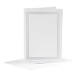 Creativ company kaarten om te borduren wit, set van 6