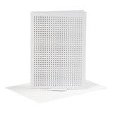 Creativ company kaarten om te borduren wit, set van 6