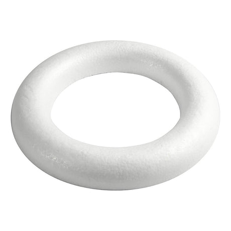 Creativ company styropor ring wit met platte achterkant, 35cm