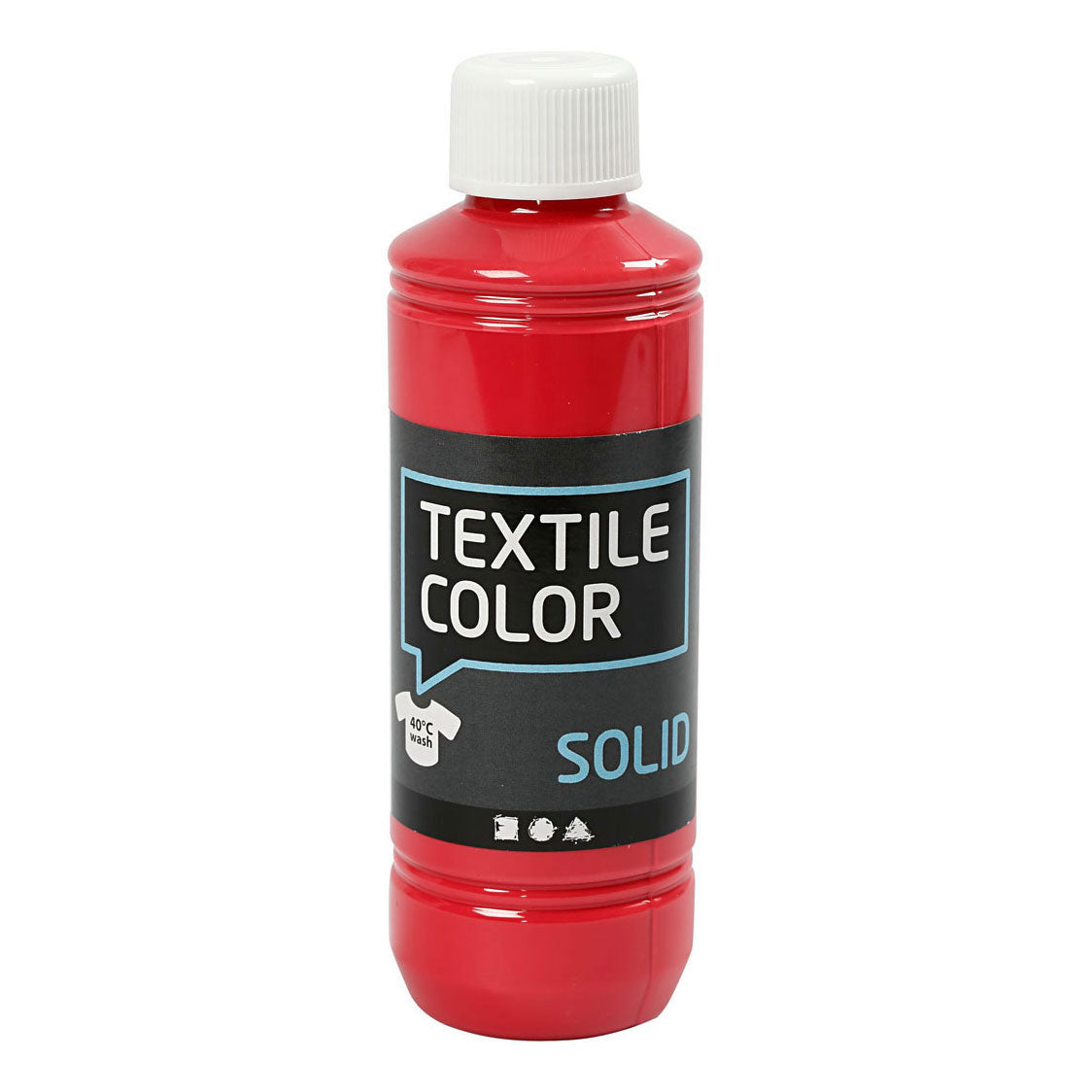 Creativ company textile color dekkende textielverf - rood, 250ml