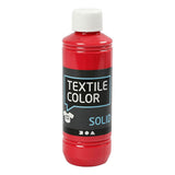 Creativ company textile color dekkende textielverf - rood, 250ml