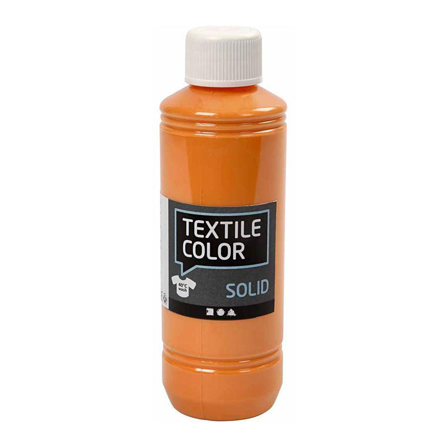 Creativ company textile color dekkende textielverf - oranje, 250ml