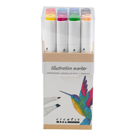 Creativ company tekenstift standaard kleuren, 12st. dubbelzijdig