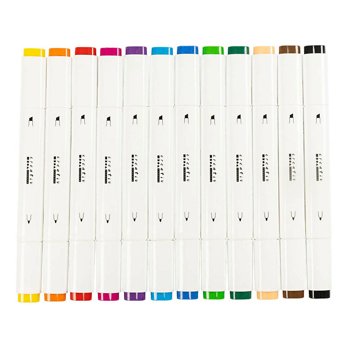 Creativ company tekenstift standaard kleuren, 12st. dubbelzijdig
