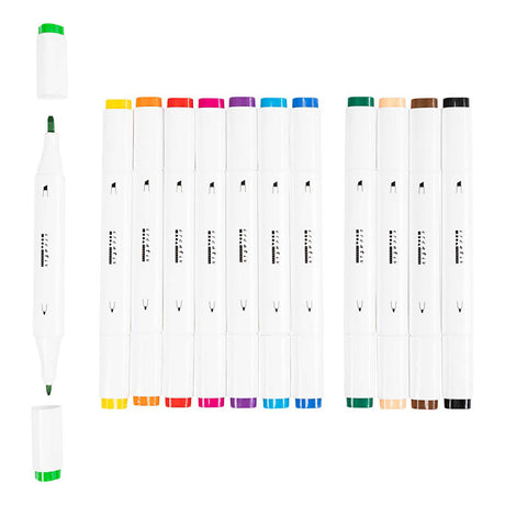 Creativ company tekenstift standaard kleuren, 12st. dubbelzijdig
