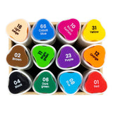 Creativ company tekenstift standaard kleuren, 12st. dubbelzijdig