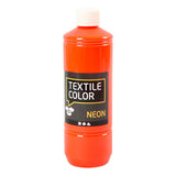 Creativ company textile color semi-dekkende textielverf - neon oranje, 500ml