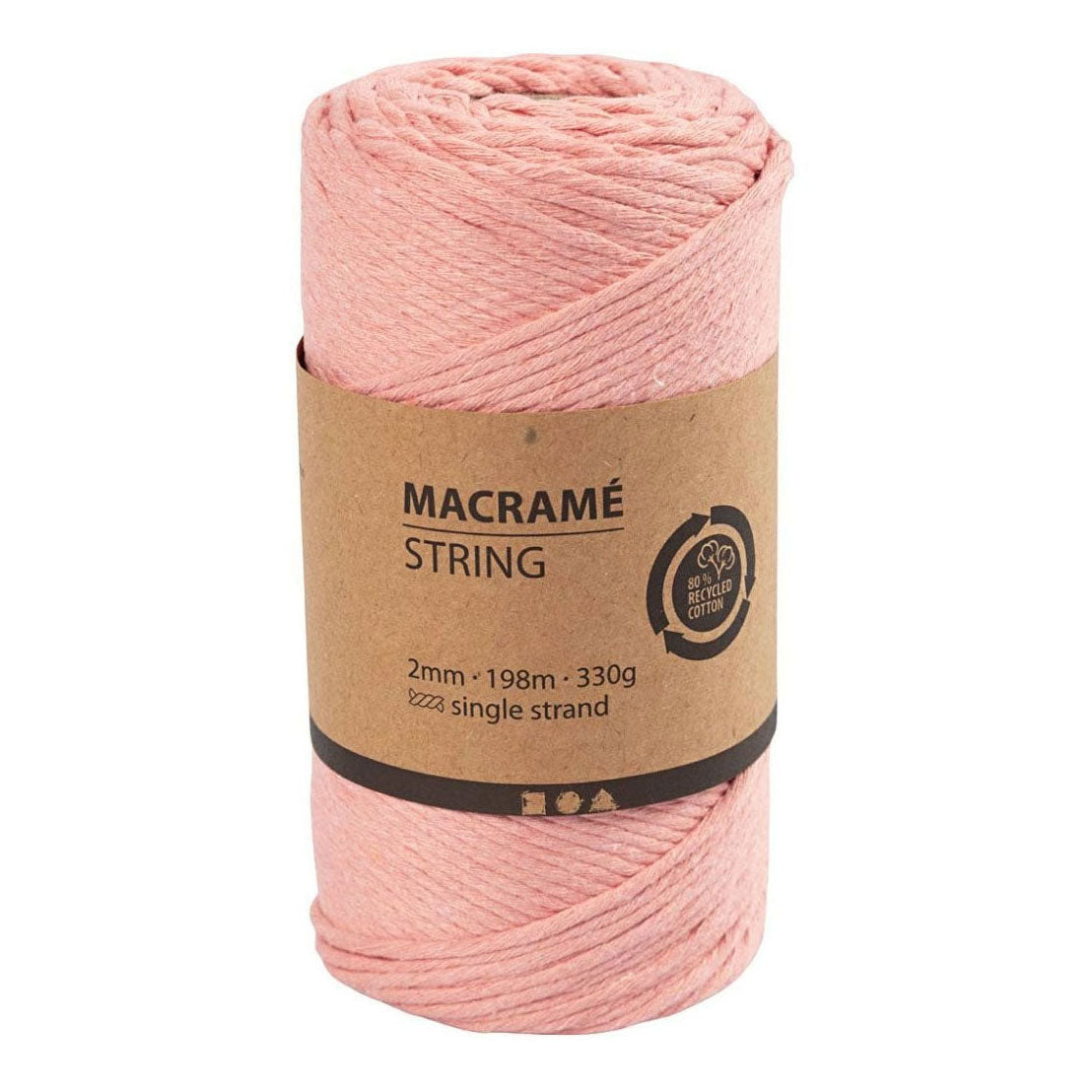 Creativ company macrame koord roze, 198m