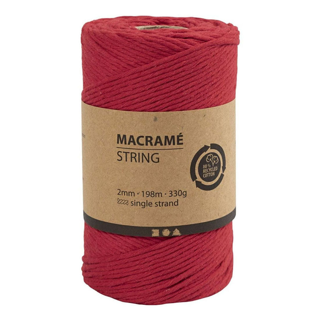 Creativ Company Macrame Koord Rood, 198m