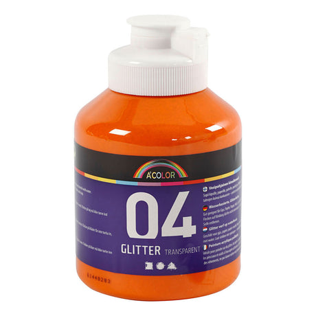 Creativ company acrylverf glitter voor kinderen - oranje, 500ml