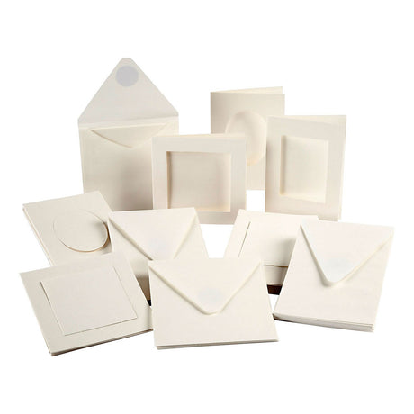 Creativ company https: www.cchobby.nl passepartout-kaarten-afmeting-kaart-10-5x15-12-5x12-5-cm-inhoud-kan-varieren-off-white-50-set-1-doos