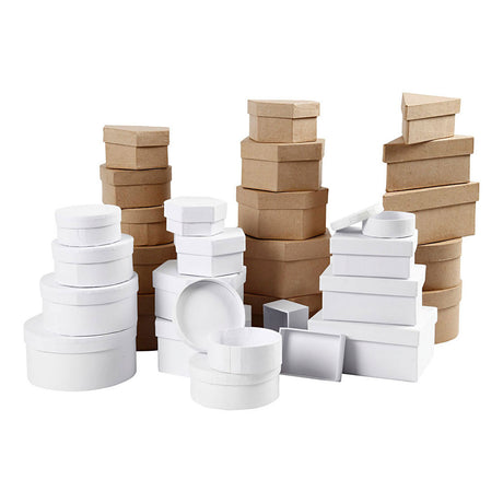 Creativ company dozen bruin en wit 6,5-18cm, 30st.