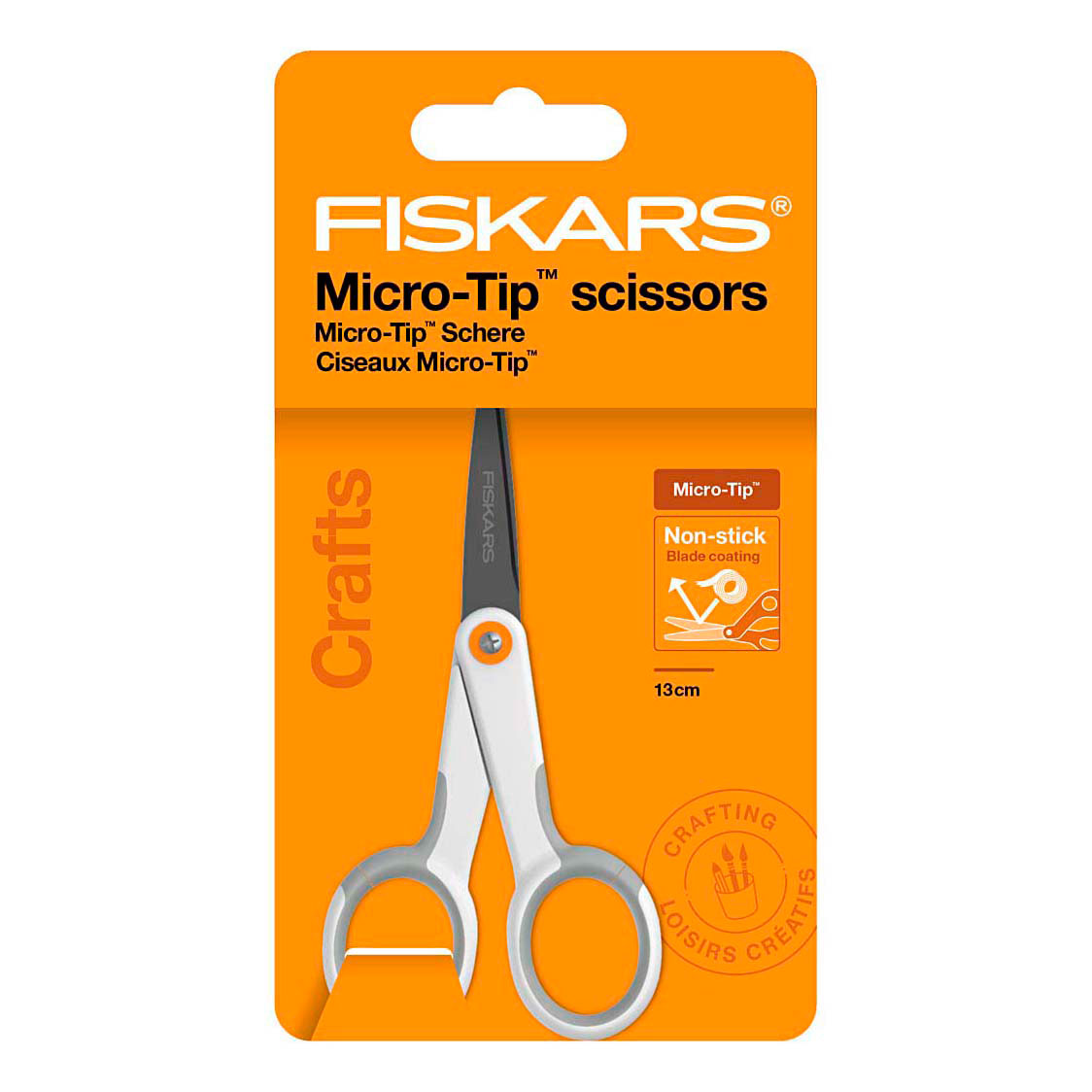 Creativ company fiskars algemene schaar non-stick rechtshandig - 12cm
