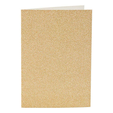 Creativ company kaarten en enveloppen 10,5x15cm glitter goud - 4st.