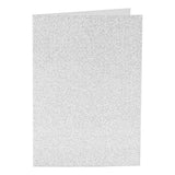 Creativ company kaarten en enveloppen 10,5x15cm glitter zilver - 4st.