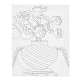 Creativ company schildercanvas met print boeket in vaas - 24x30cm