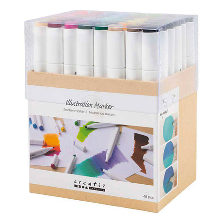 Creativ company tekenstift lijndikte 1+8mm standaardkleuren - 48st.