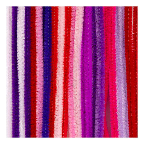 Creativ company chenille 6mm x 30cm paars en roze harmonie - 25st.