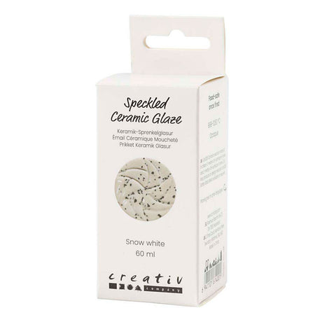 Creativ company gespikkeld keramiek glazuur 999-1060 c dekkend sneeuwwit - 60ml
