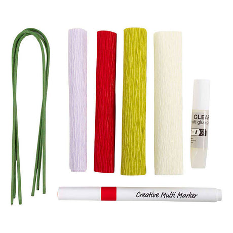 Creativ company mini hobbyset bloemen van crepepapier pastelkleuren