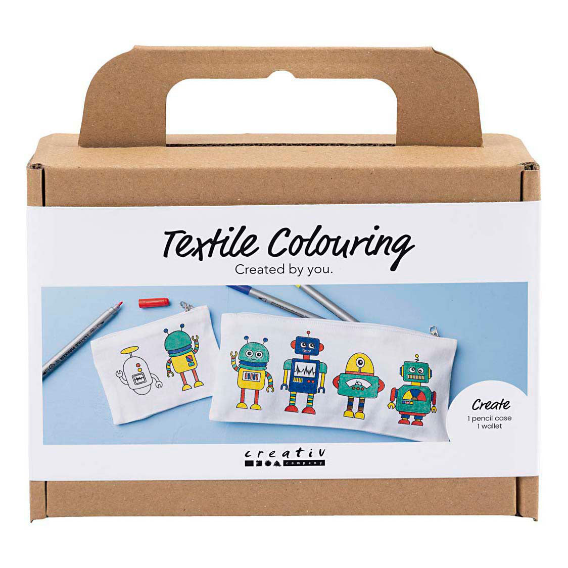 Creativ company https: www.cchobby.nl mini-hobbyset-textieldecoratie-robot-primair-kleuren-1-doos