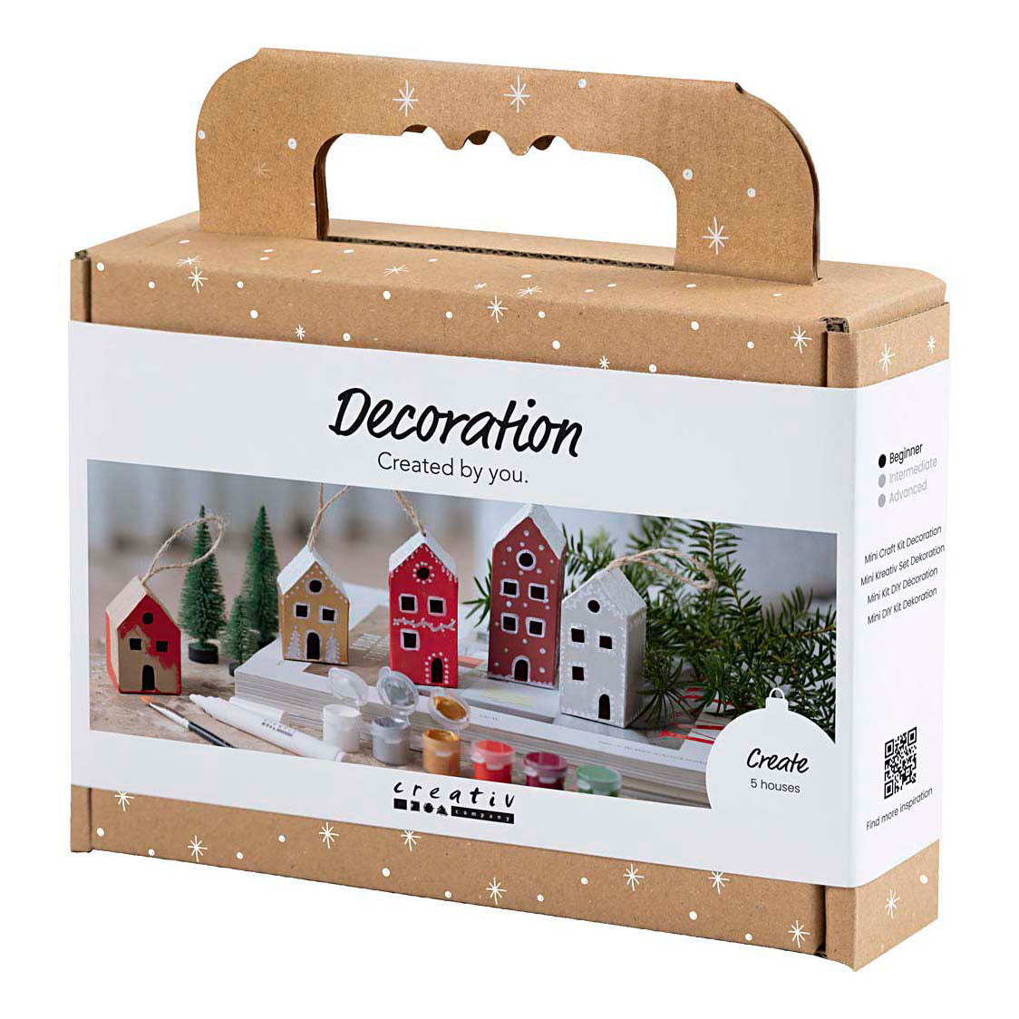 Creativ company mini hobbyset decoratie huizen kerst kleuren