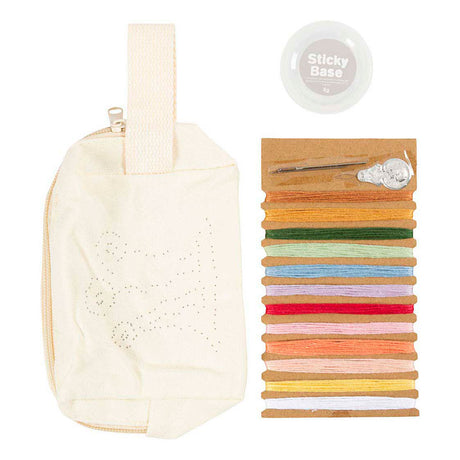 Creativ company mini hobbyset borduurwerk make-up tas