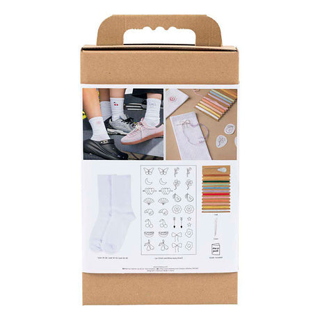 Creativ company hobbyset borduurwerk sokken wit