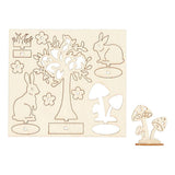 Creativ company diy houten figuren hazen, boom en paddestoelen