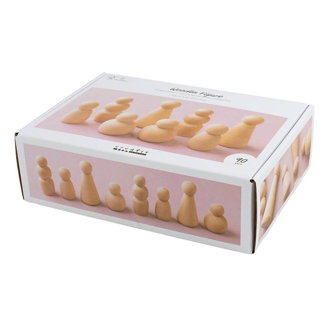 Creativ company houten vormen 5-8cm - 90dlg.