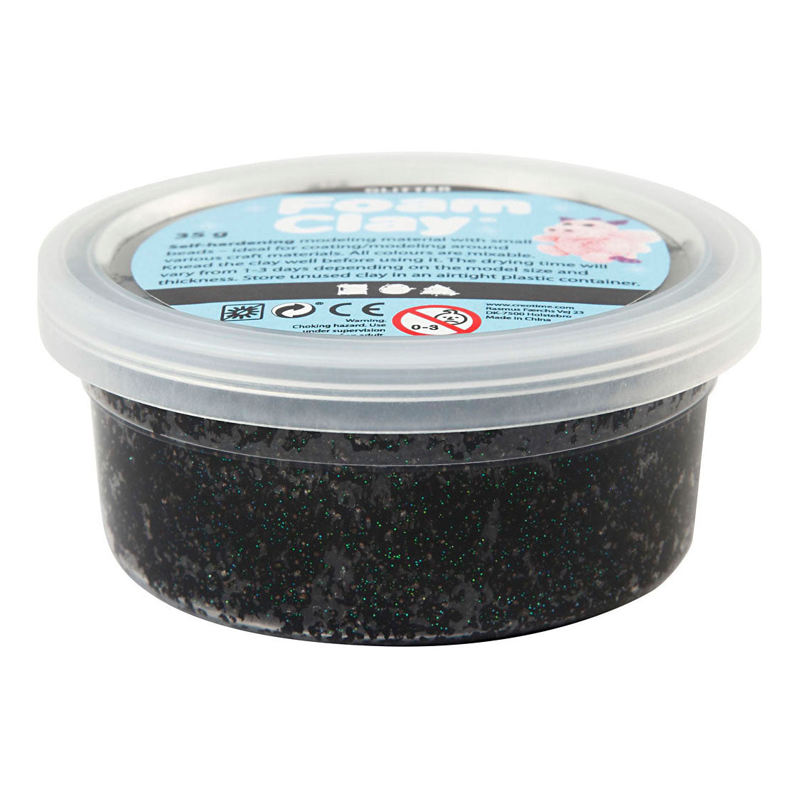 Creativ company http: www.cchobby.nl foam-clayr-zwart-glitter-35-gr-1-doosje