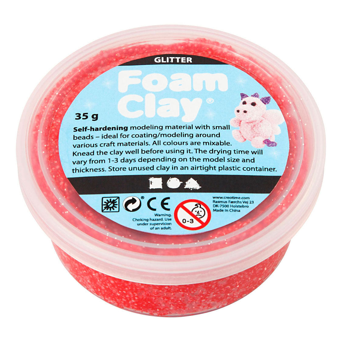 Creativ company http: www.cchobby.nl foam-clayr-glitter-rood-35-gr-1-doosje