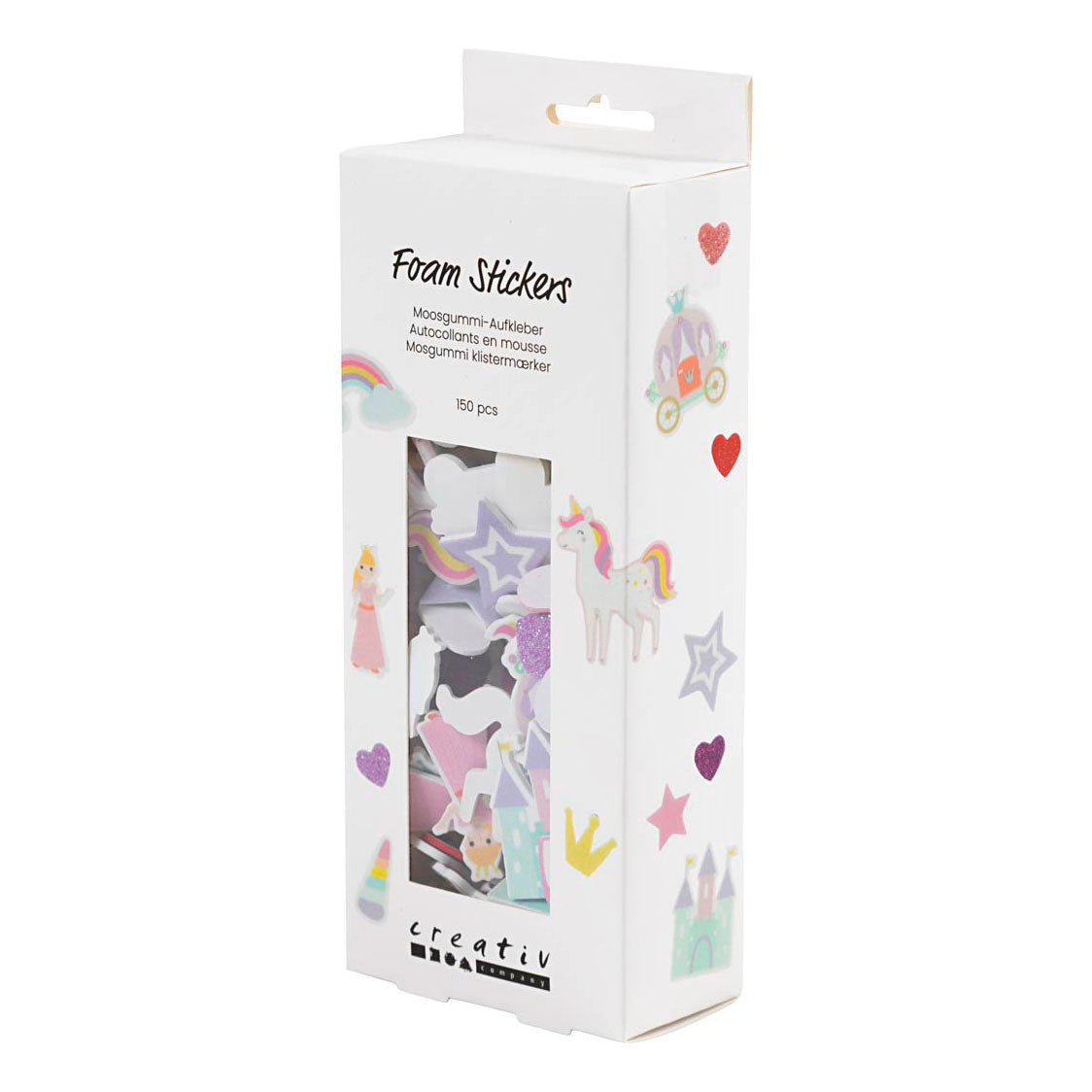 Creativ company https: www.cchobby.nl foam-stickers-hart-prinses-eenhoorn-zelfklevend-afm-13-50-mm-paars-roze-harmonie-150-stuk-1-doos