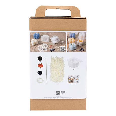 Creativ company http: www.cchobby.nl hobbyset-kaarsen-maken-bubble-sojakaars-beige-lichtblauw-creme-1-doos