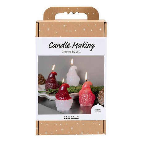Creativ company hobbyset kaarsen maken kerstman - 4 kaarsen