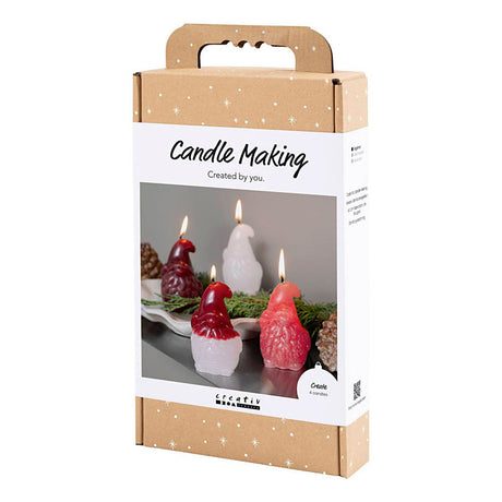 Creativ company hobbyset kaarsen maken kerstman - 4 kaarsen
