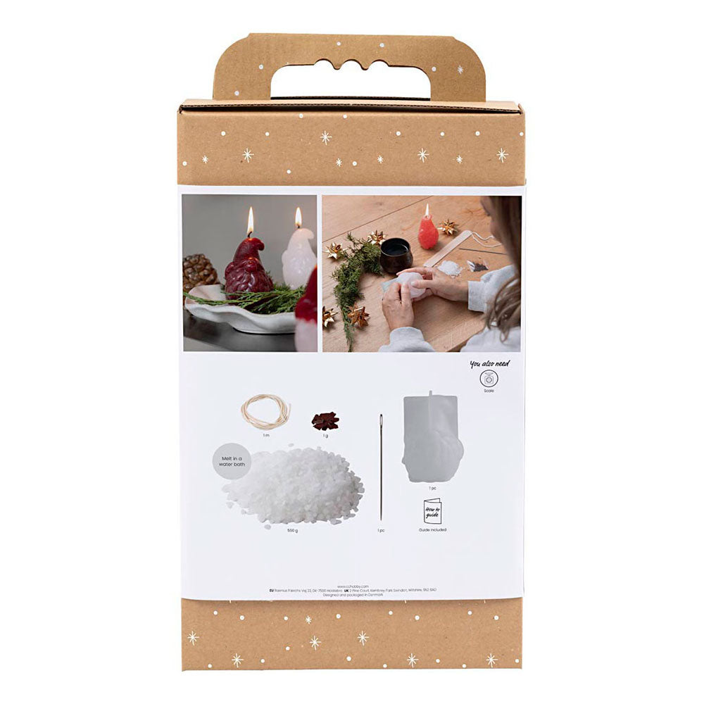 Creativ company hobbyset kaarsen maken kerstman - 4 kaarsen