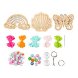 Creativ company mini hobbyset borduurwerk - vlinder, schelp en regenboog