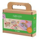 Creativ company mini hobbyset borduurwerk - vlinder, schelp en regenboog