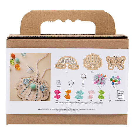 Creativ company mini hobbyset borduurwerk - vlinder, schelp en regenboog
