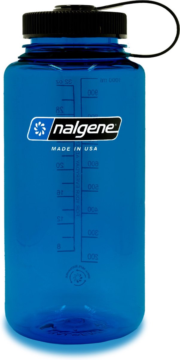 Nalgene - wide mouth bottle - drinkfles - waterfles - lekvrij - 1000ml - bpa free - sustain - slate blue