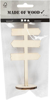 Creativ company houten bord pijlen op voet, 12cm