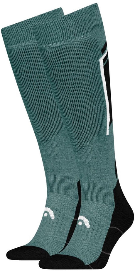 Head skisokken kneehigh 2-pack black dark sea-39 42