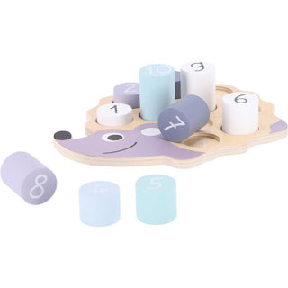 Jipy houten legpuzzel egeltje educatief speelgoed pastelkleuren.