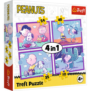 Trefl puzzel 4 in 1 fun met snoopy 12-15-20-24 stuks | 2 stuks