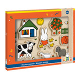 Nijntje houten puzzel, vormenpuzzel - educatief speelgoed junior - peuter, kleuter - vanaf 1 jaar - bambolino toys cadeau tip